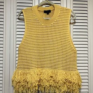 Zara Yellow Fringe Tank Top